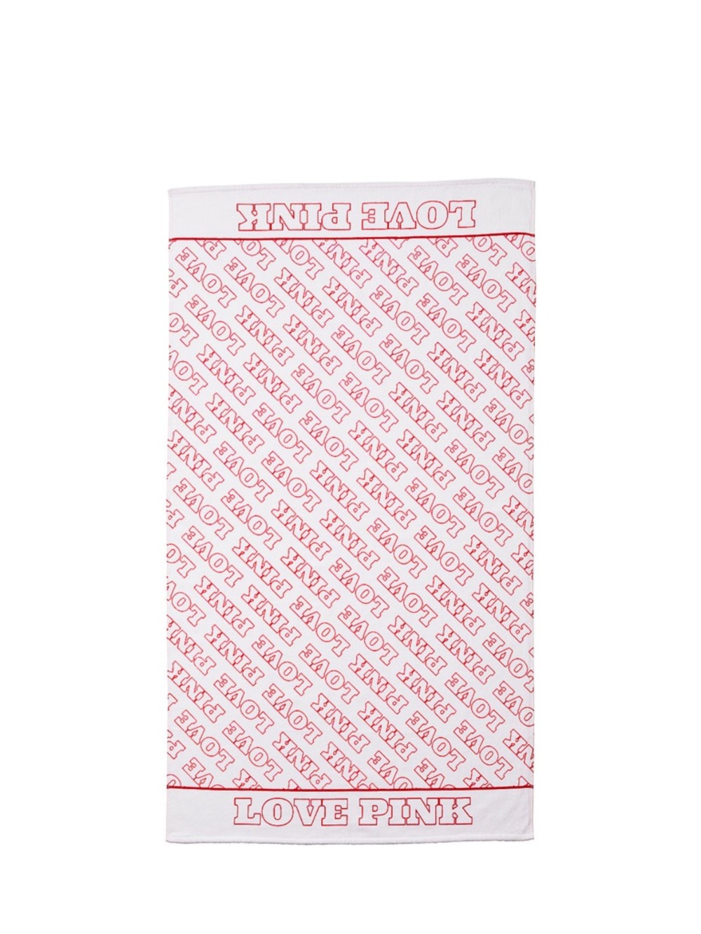 PINK Victoria's Secret White Beach Towel with Pink LOVE PINK Print